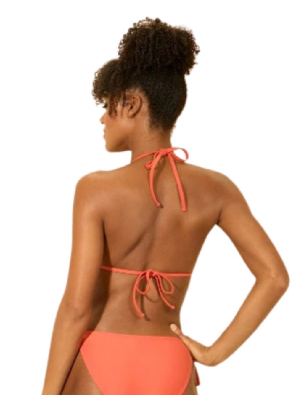 Shade & Shore Triangle Bikini Top Large 12-14 Orange Crochet Edge NWT - Picture 2 of 5
